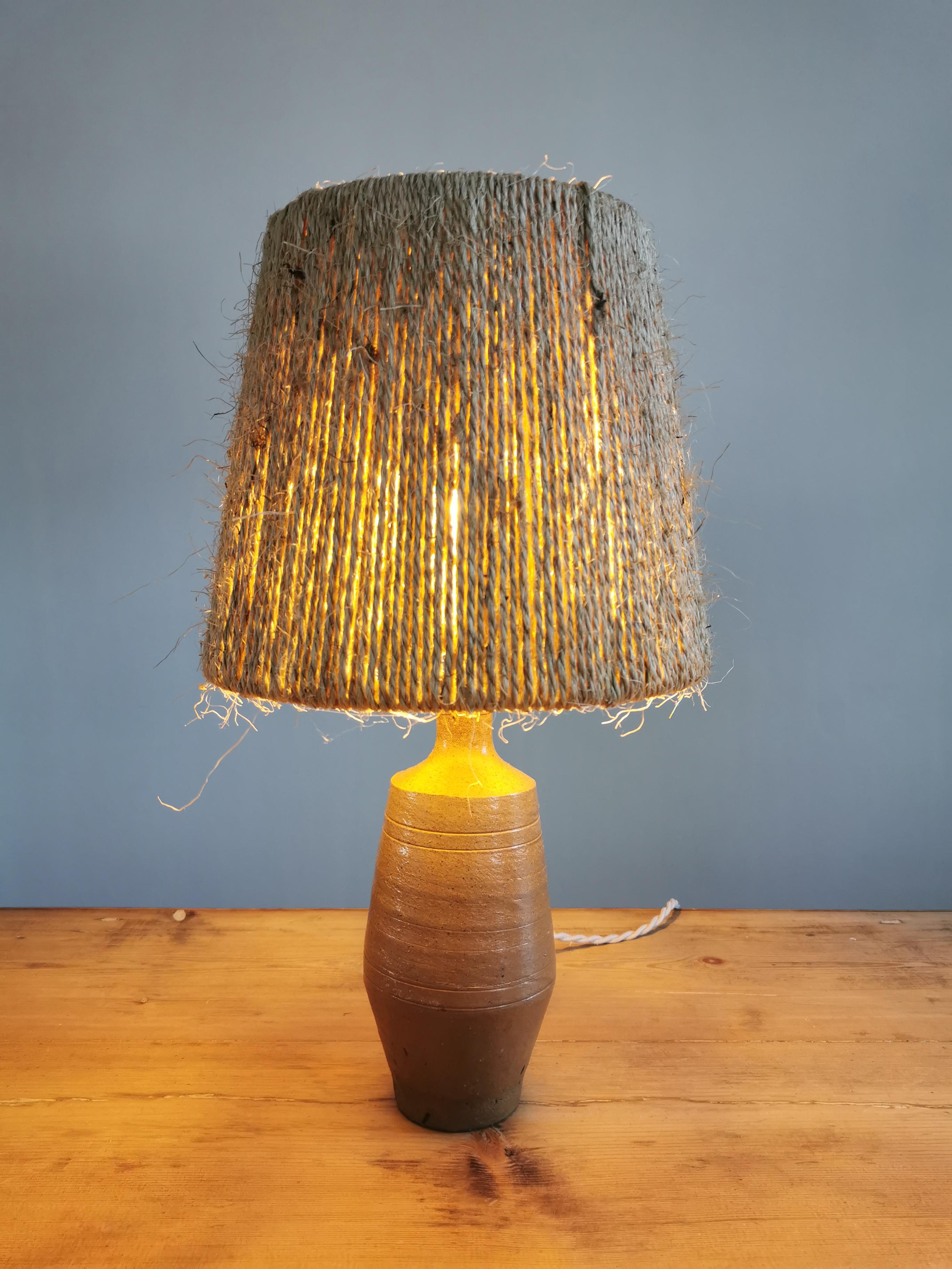 Sandstone lamp and rope