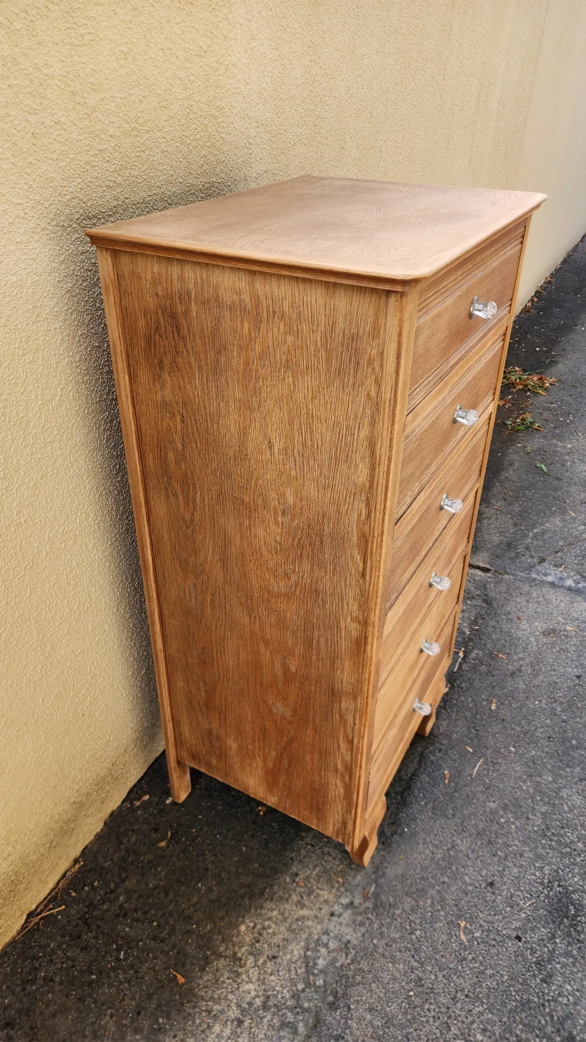 Vintage high chest of drawers with 6 drawers from the 1940s/50s.