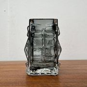 Brutalist bubble glass block vase by Josef Schott for Smålandshyttan, mid-century, 1960s.