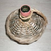 Dame-Jeanne 2L green glass and wicker