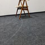 Vintage velvet teak arm chair