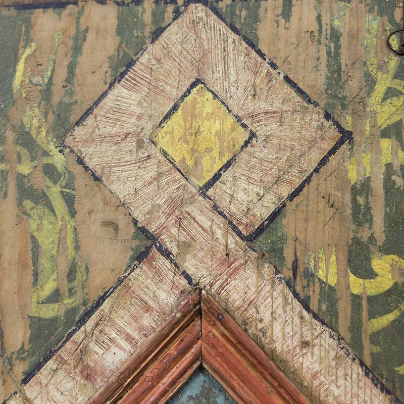 Folk art painted wedding cabinet