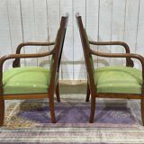 Paire de fauteuils style Empire en acajou, travail des années 50