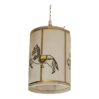 Suspension carousel opaline 70's