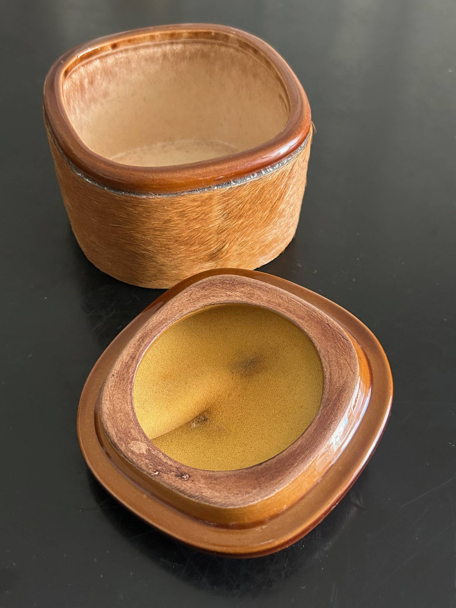 Longchamp leather and ceramic box