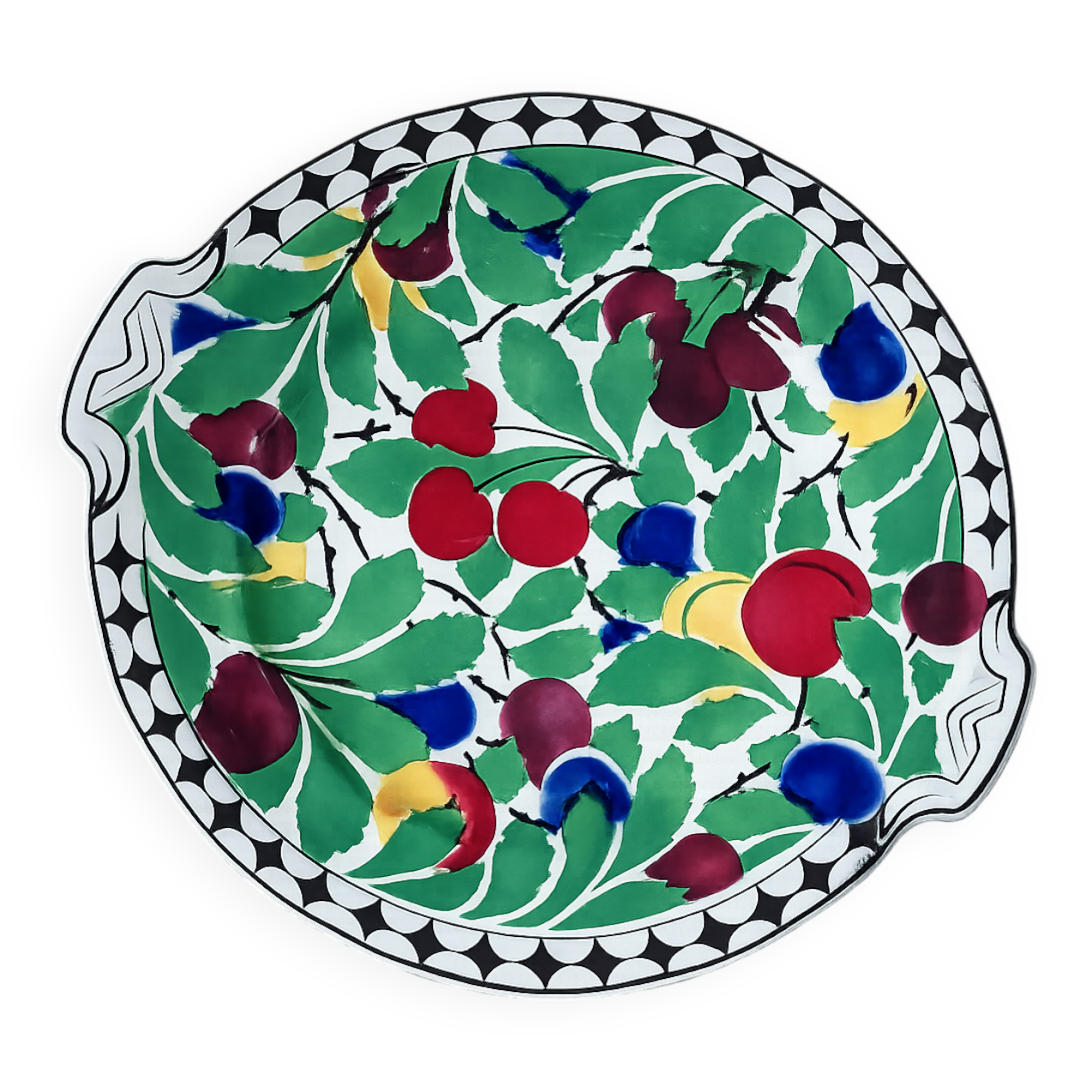 Plat de service Villeroy & Boch Mettlach – décor fruits – années 1920/30