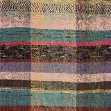 Old Turkish narrow Kilim Runner 330x50 cm, shabby chic, vintage kelim Pink Green