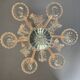 Venetian chandelier in colorless Murano glass, 6 light arms, circa 1940