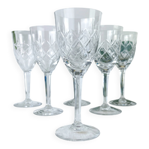 6 verres à eau en cristal - lorraine