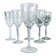 6 vintage cut crystal water glasses – Lorraine Lemberg Glassworks with original label (1950s–1970s)