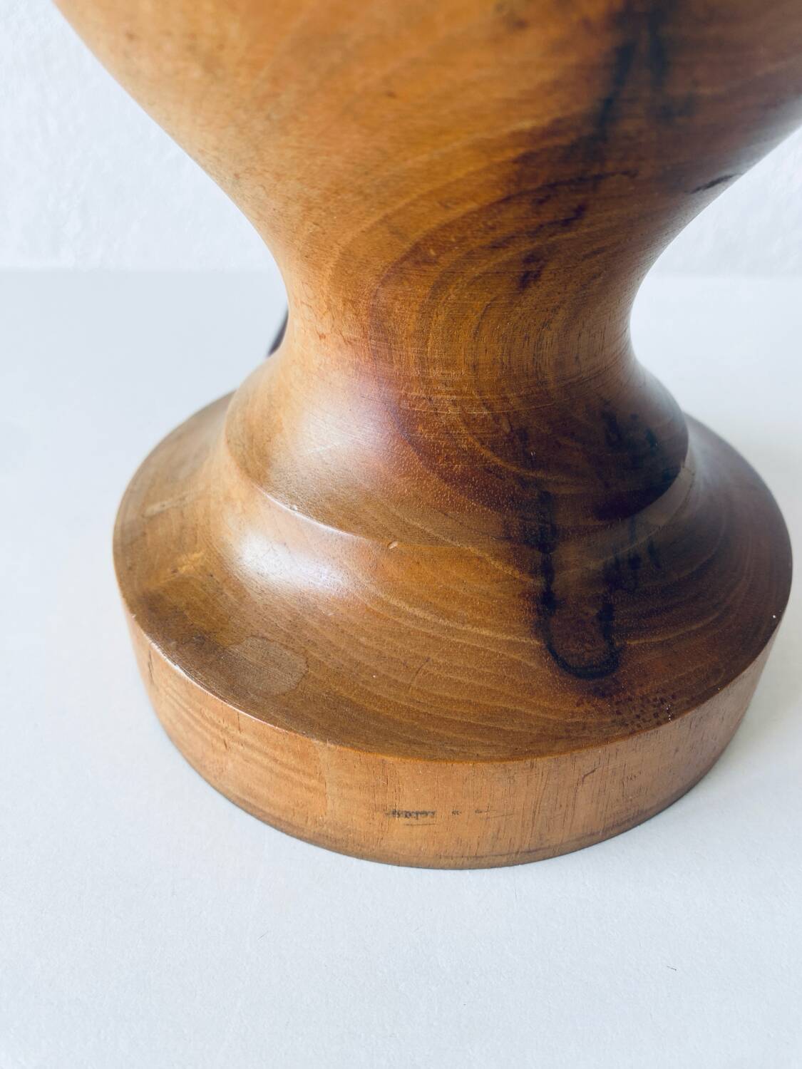 Turned wooden lamp base