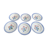 Lot composed of 6 soup plates, Elorn model, digoin and sarreguemines, France, carnation motifs