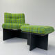 Green vintage chair with hocker