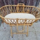 Rattan and bamboo cradle, vintage, 60s