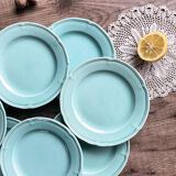 8 assiettes à dessert vert mint