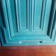 Pair Old Patinated Door Blue Aubusson Wooden Door Deco