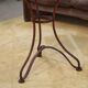 Patinated bistro table with an oak top from the 1950s.