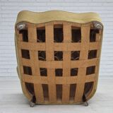 1960s, Danish armchair, green furniture velour, oak wood.