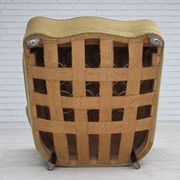 1960s, Danish armchair, green furniture velour, oak wood.