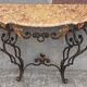Console forged foot marble top