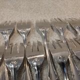 12 silver-plated metal cake forks by Ercuis Valencay silversmiths