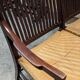 English mahogany straw bench
