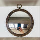 Round mirror with iron frame, vintage