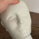 White Ceramic Vase Pot Male Head Minimalist Face Vintage Design
