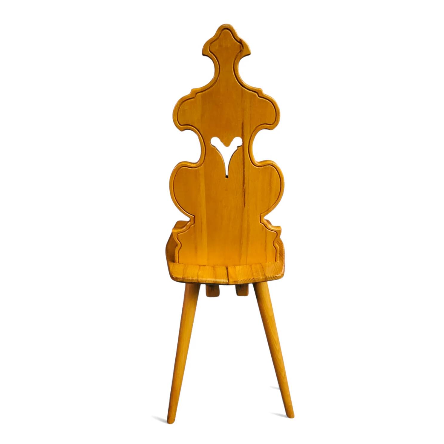 Chaises et table Cepelia Tiroler, ensemble de 5 pièces, Pologne, années 1960, marquées.