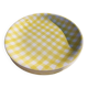 Set of 5 salins flat plates, saint raphael model, yellow checks, 24 cm, 60s