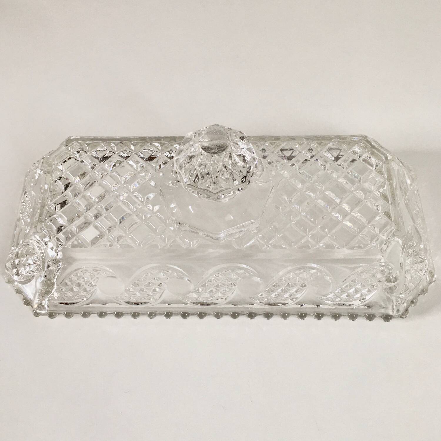 Vintage glass butter dish