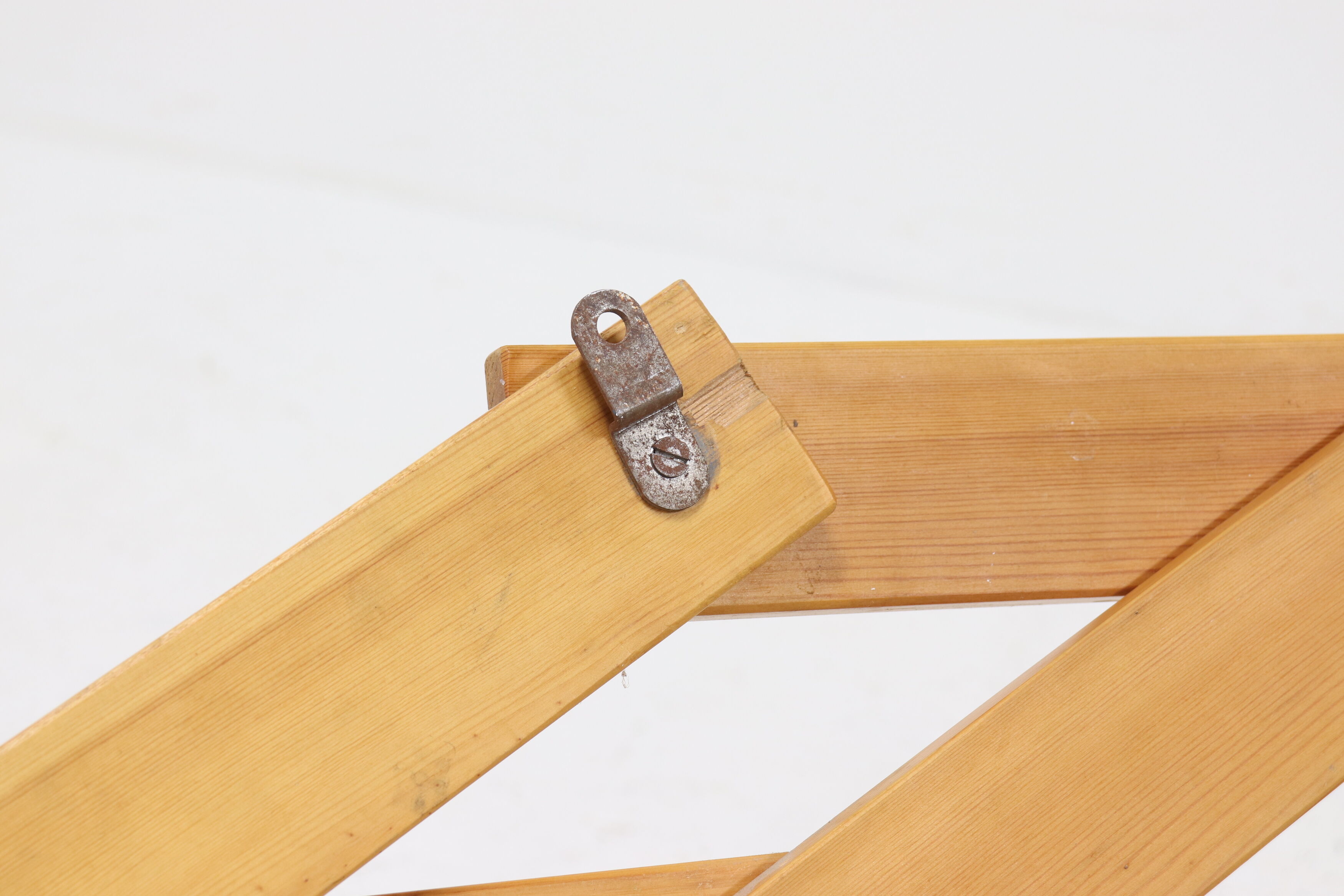 Scandinavian Solid Pine Wall Mounted Coat Rack 1970s