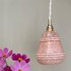 Vintage tulip pendant light in pink Clichy glass