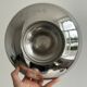 Large silver stainless steel pedestal bowl