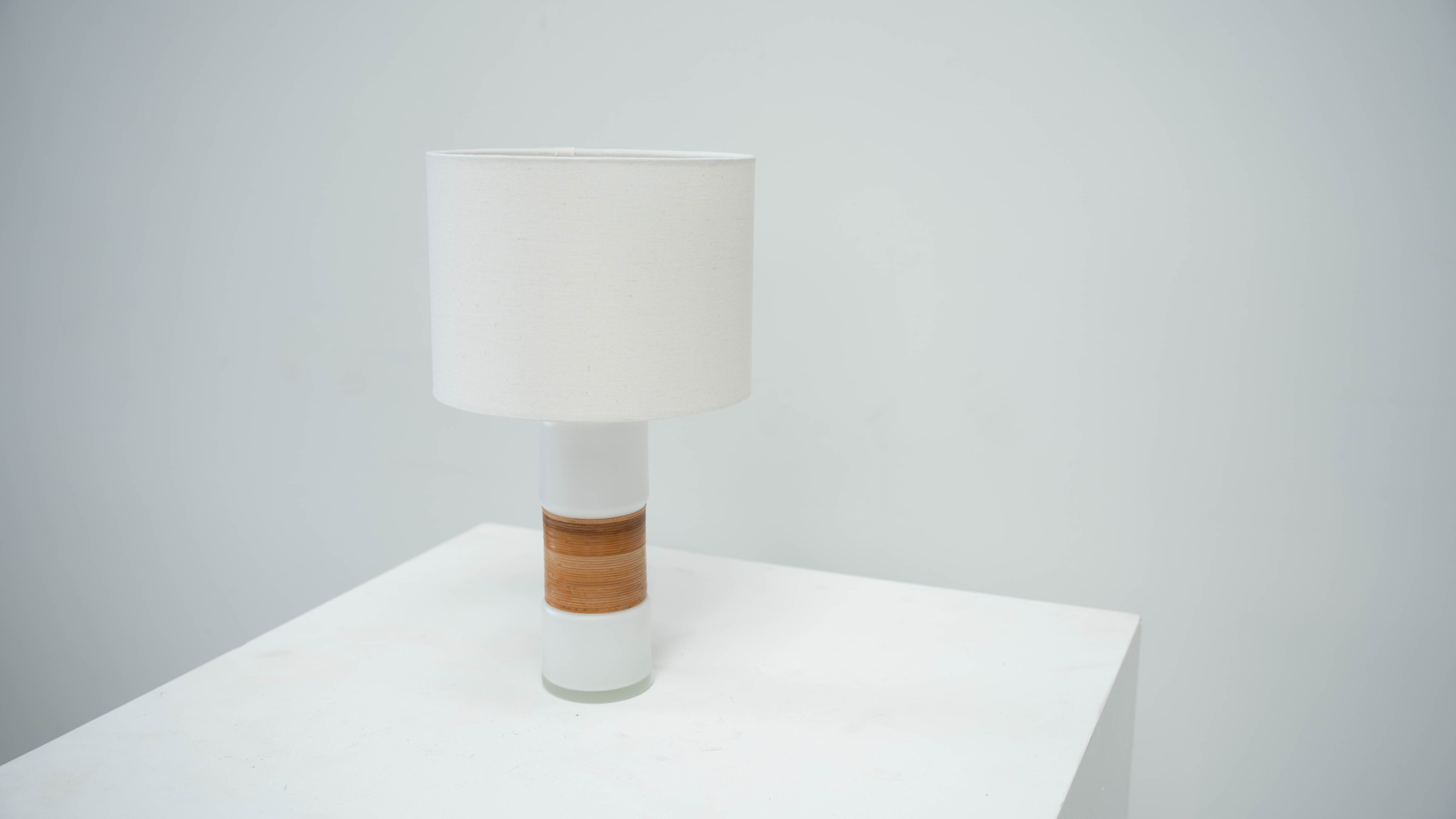 Scandinavian glass table lamp by Bent Nordsted for Tesco