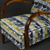 Modernist armchair from the 1930s/40s – Birchwood, original springs, fully