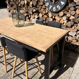 High table, island in wood and metal