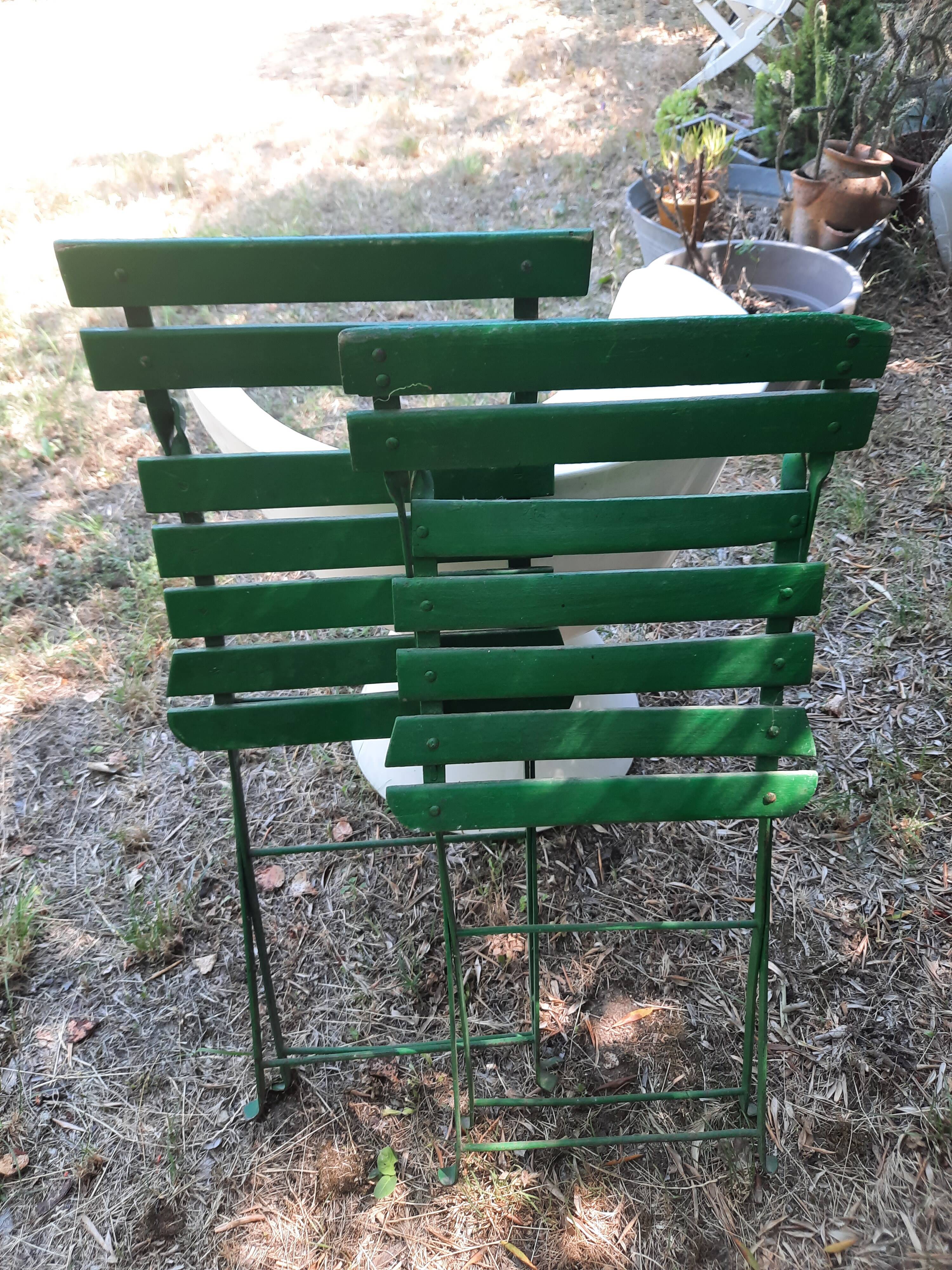 Pair of folding garden chairs