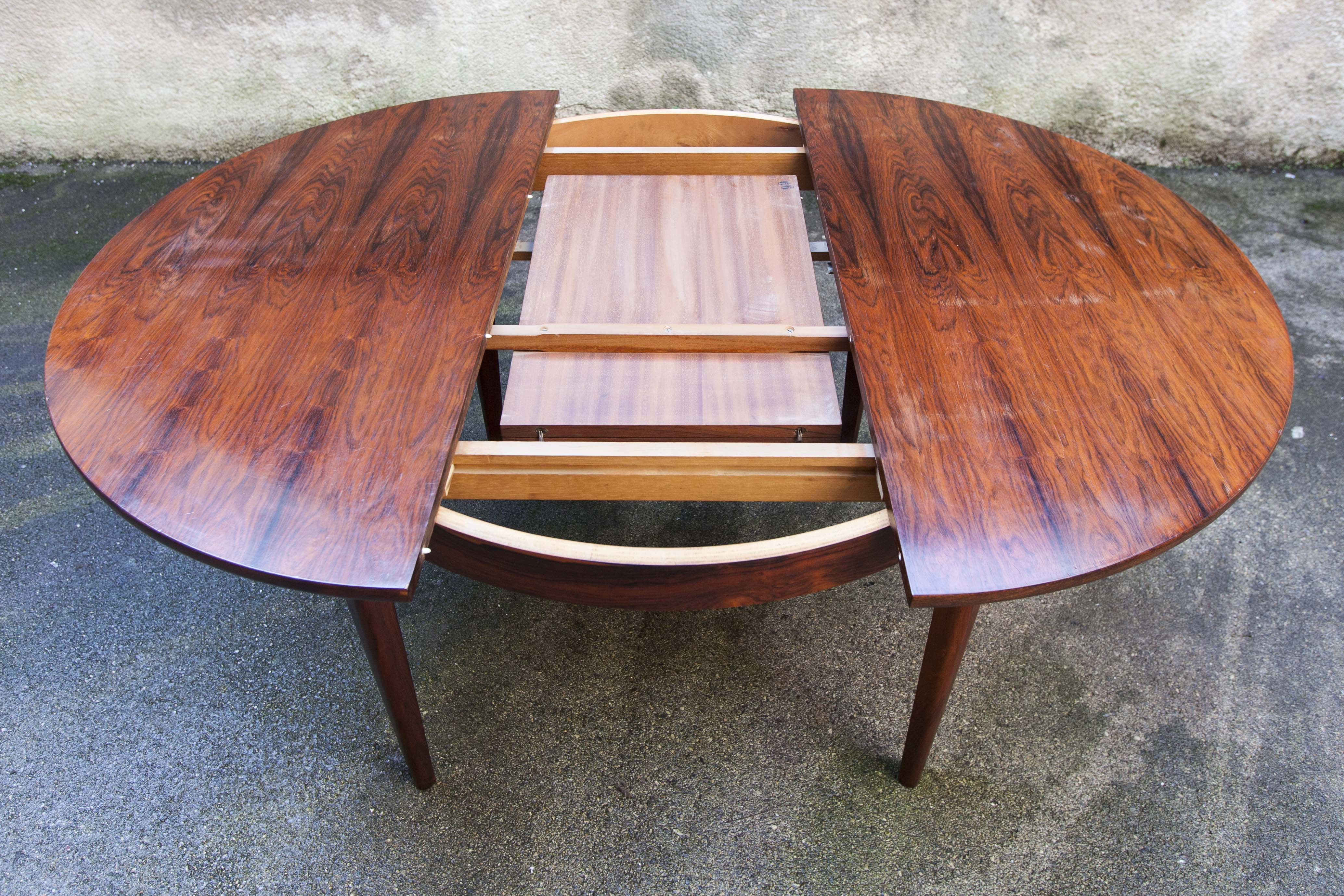 Table transformable en palissandre de rio 118cm
