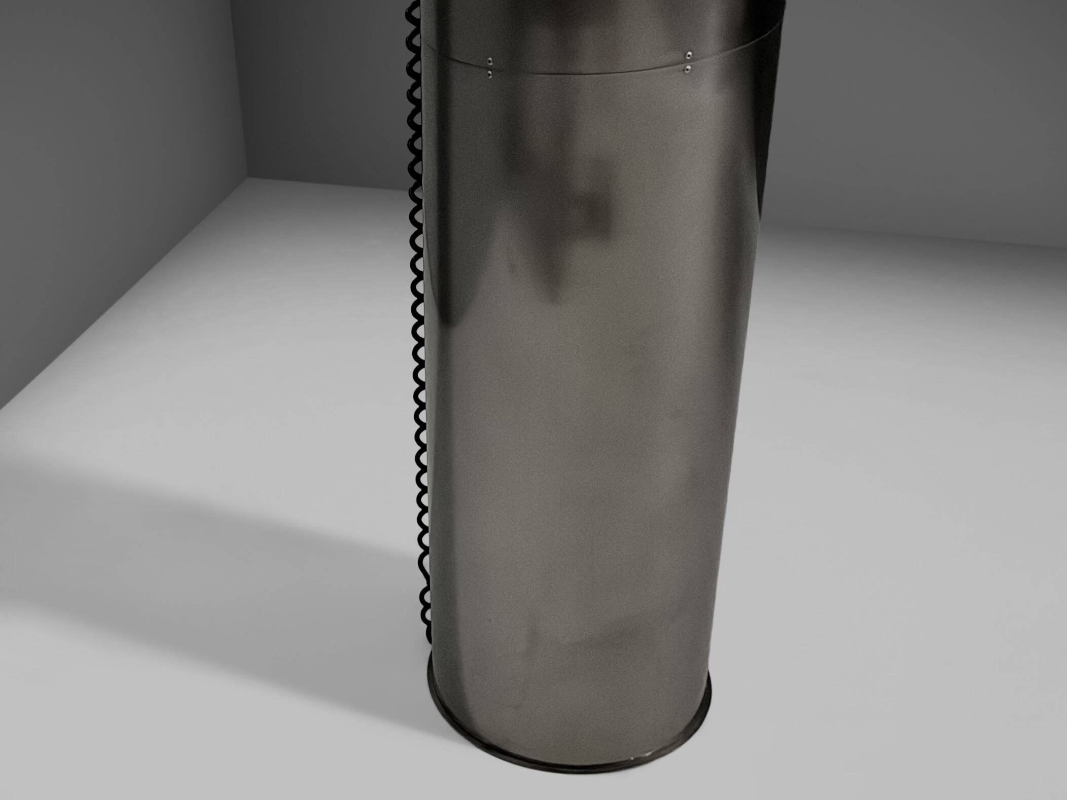 Monumental large stainless steel floor lamps by Targetti – Italy, 1970s