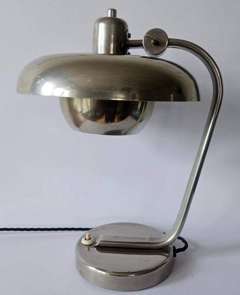 Rare Bauhaus Chrome Table Lamp, Franta Anyz, Functionalism, Art Deco, 1930s
