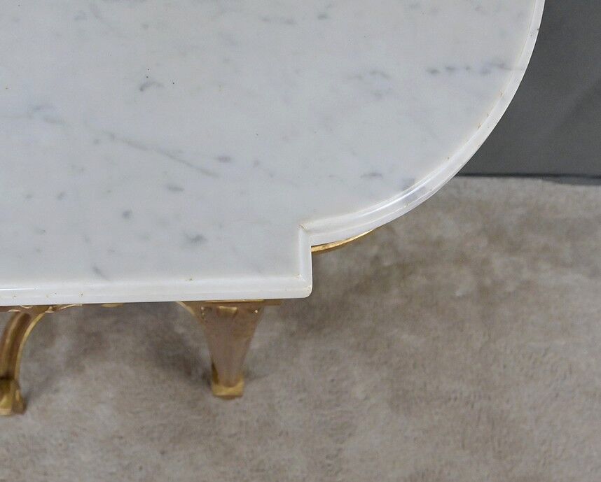 Petite console en marbre et bois doré, style Louis XVI – début XXe
