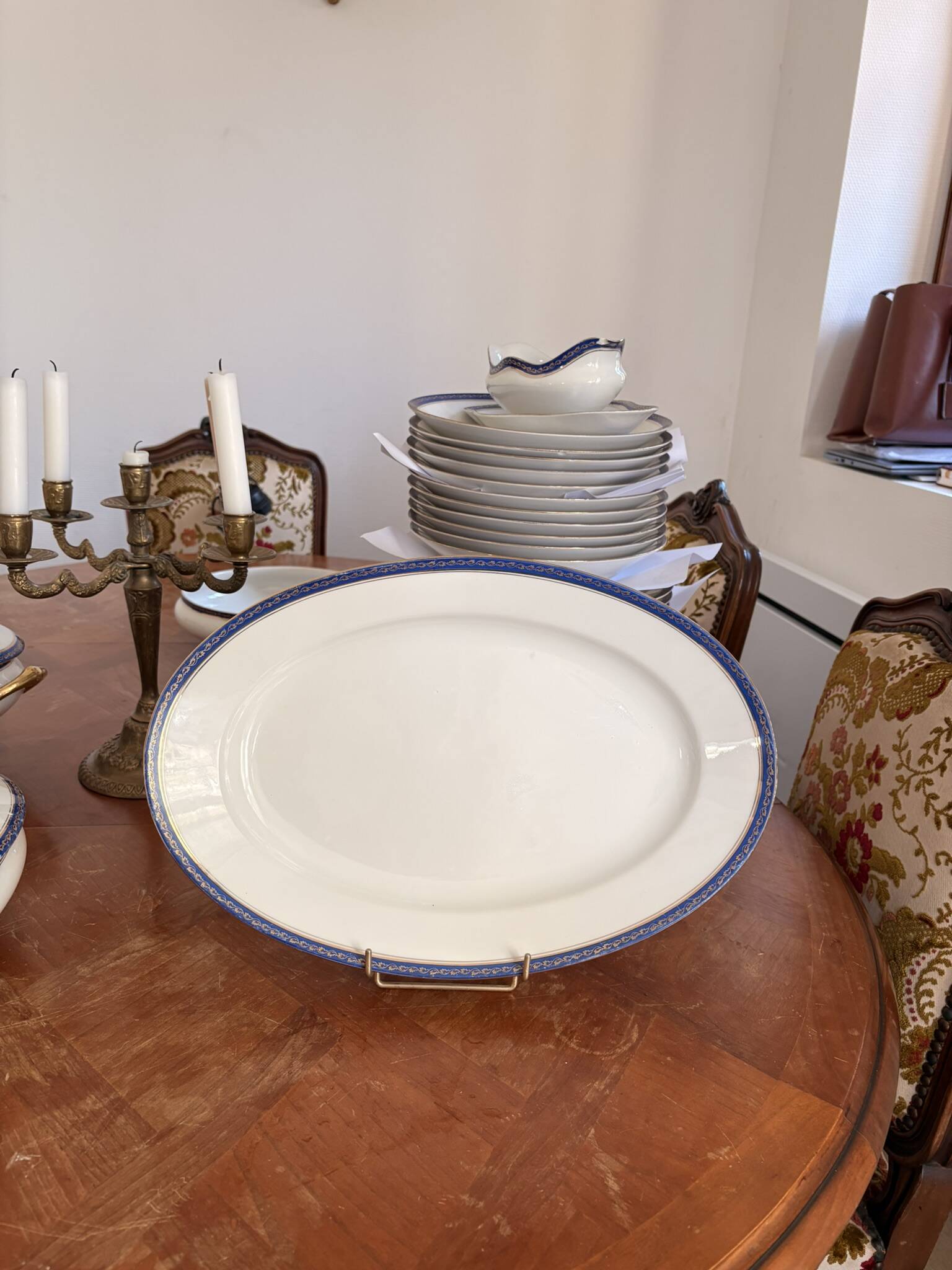 Antique Oval Dish 40x27cm Limoges Porcelain Betoule & Legrand