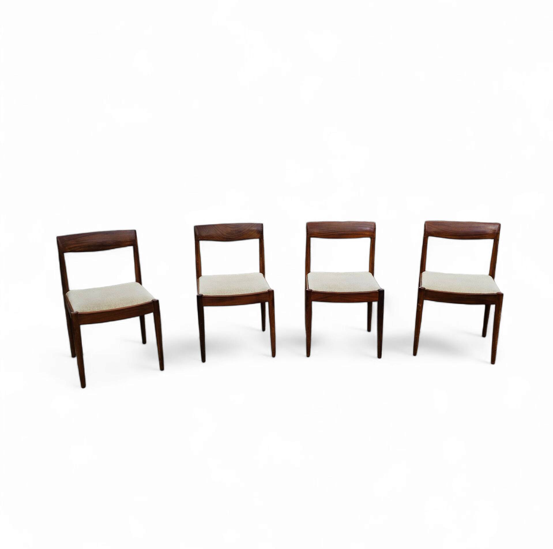 4 Scandinavian teak dining chairs / 1970s