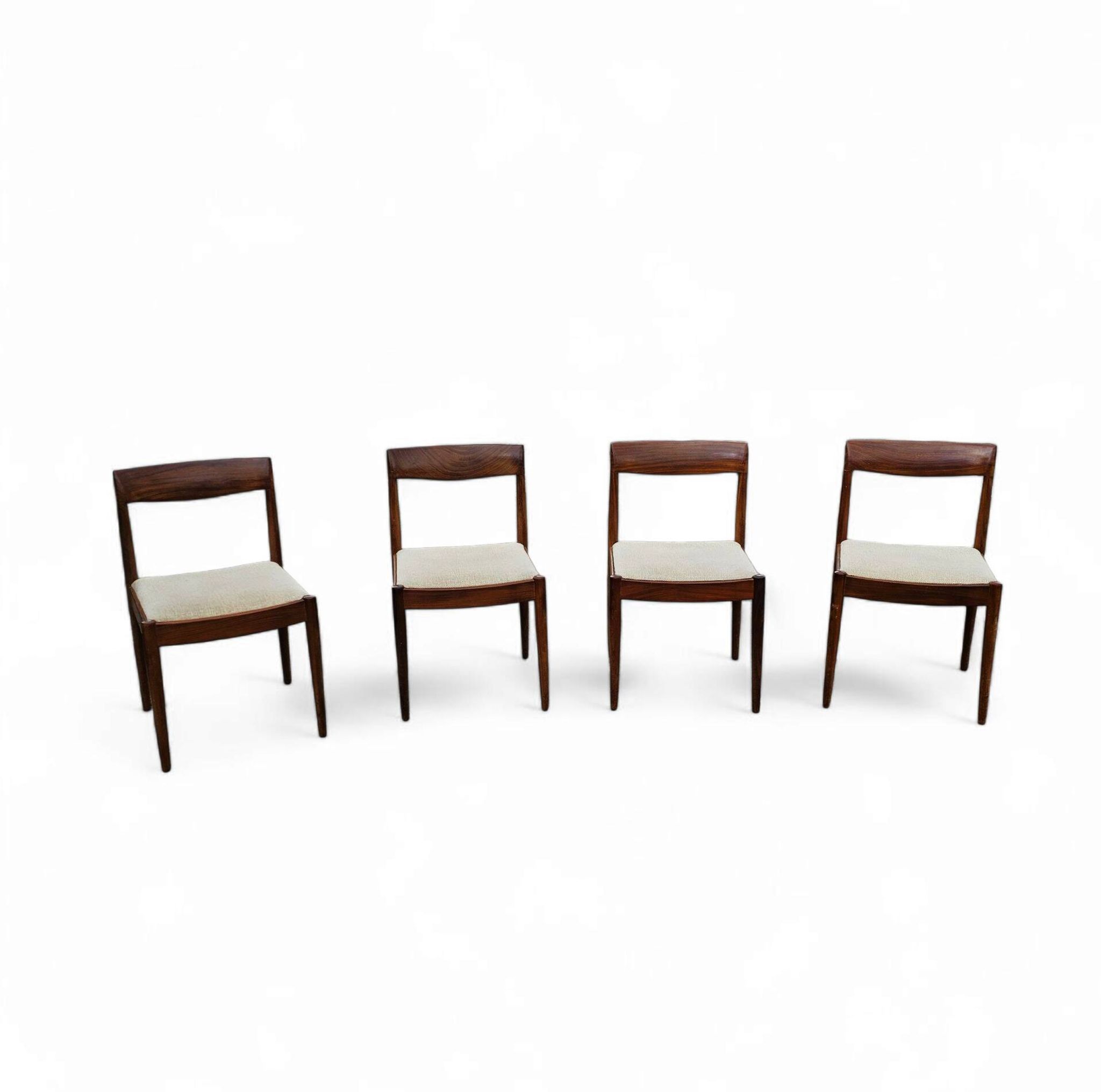 4 Scandinavian teak dining chairs / 1970s