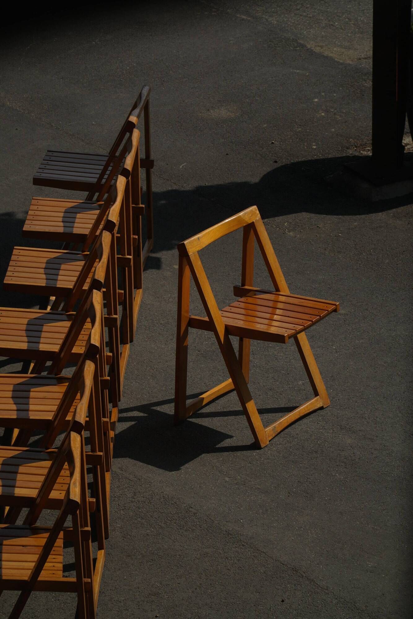 Set of 12 Foldes chairs by Aldo Jacober & Pierangela D'Aniello, Italy, 1960s.