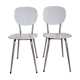 Paire de chaises en formica blanc et rayures