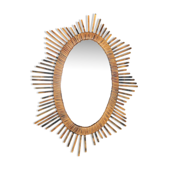 Vintage rattan mirror