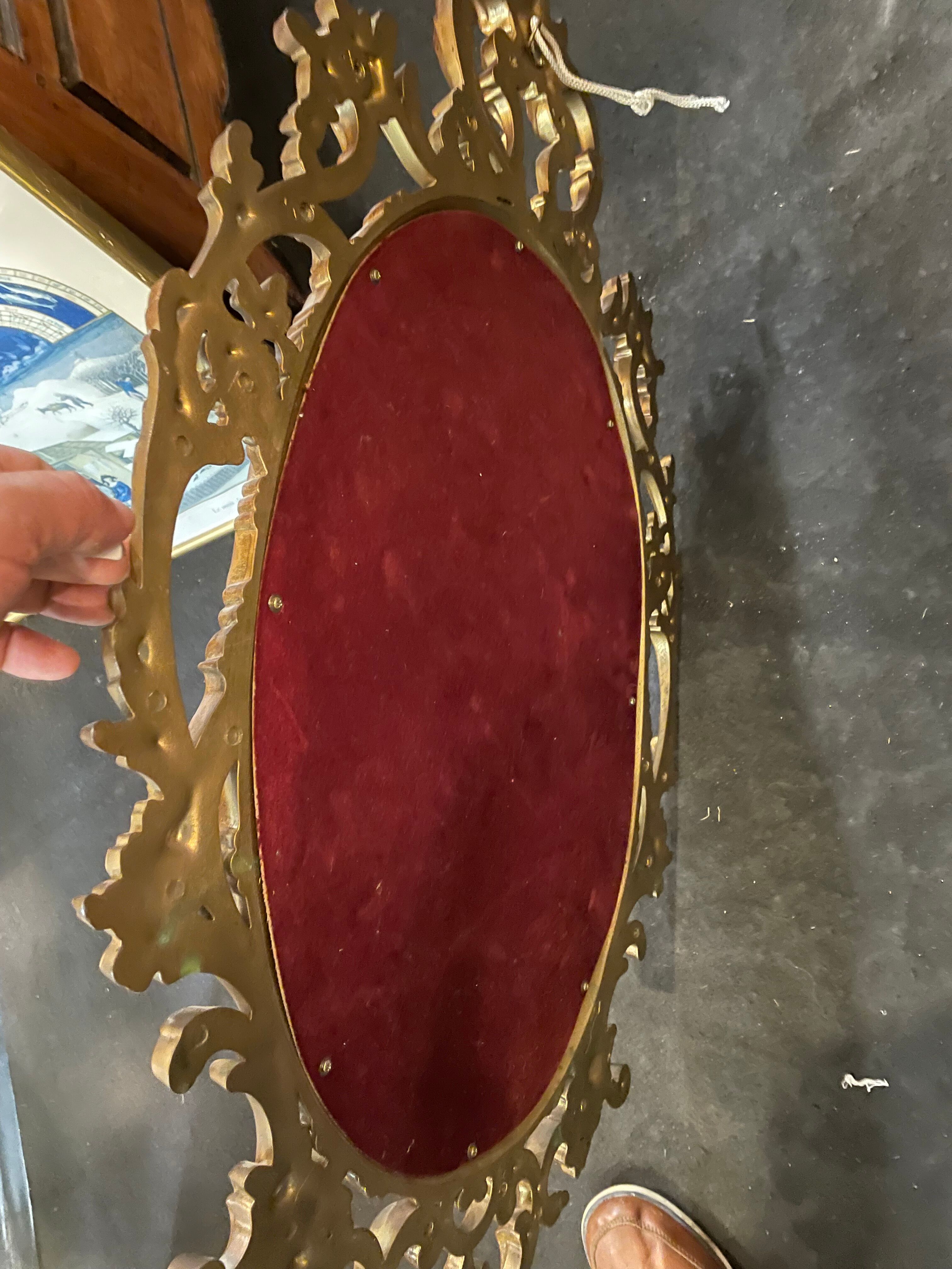 Golden oval mirror 83 x 54 cm