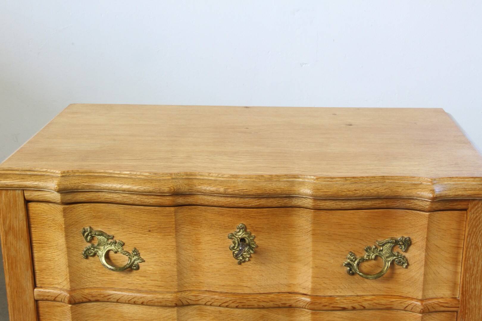 Vintage Mid-Century Danish Oak Baroque/Rococo style Commode
